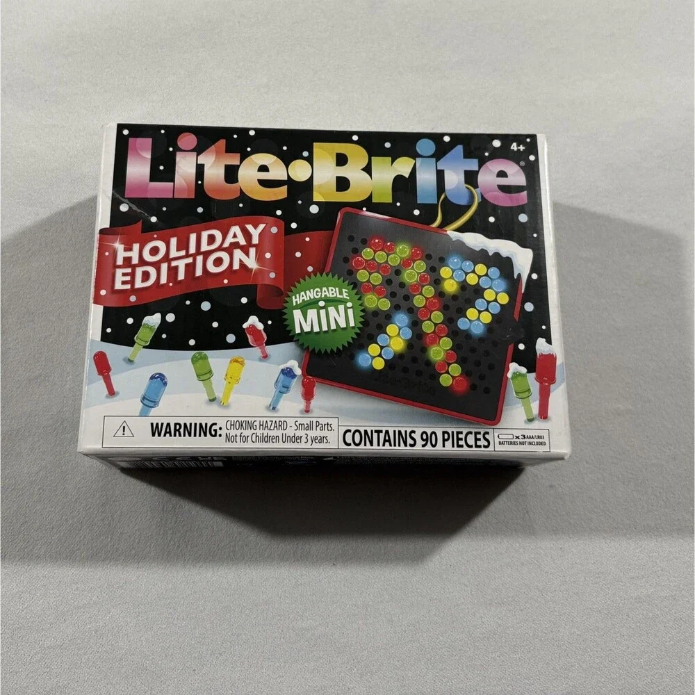 New Lite Brite Hangable Mini Holiday Edition 90 Pieces Christmas Ornament Toy